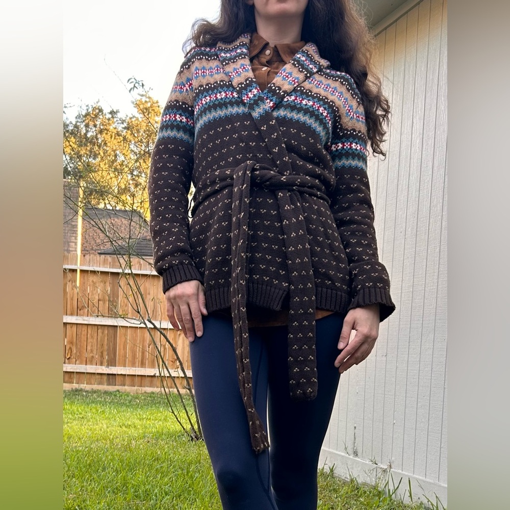 Vtg 80's Women’s Ralph Lauren Chaps Western knit cardigan